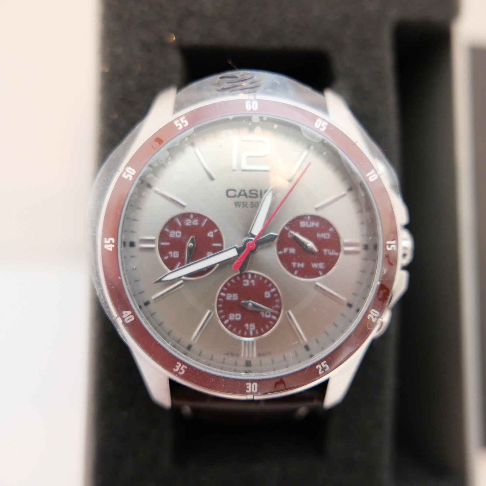 Casio Enticer Analog Quartz No. 5374 5392 Men’s Watch Brown Stainless Steel New