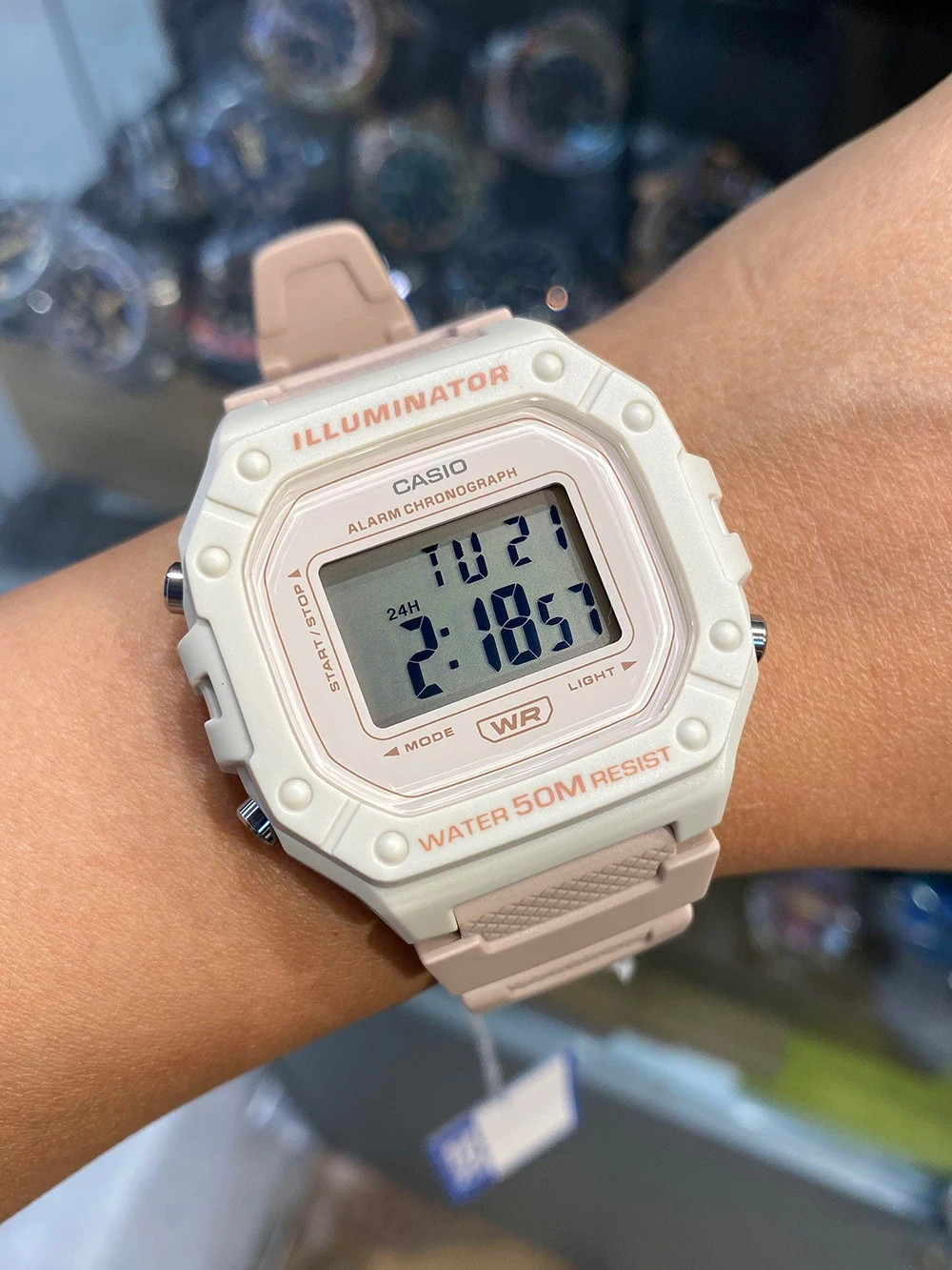 Casio W-218HC-4A2V Pink Digital Watch LED Backlight Alarm Stopwatch 50M Resin
