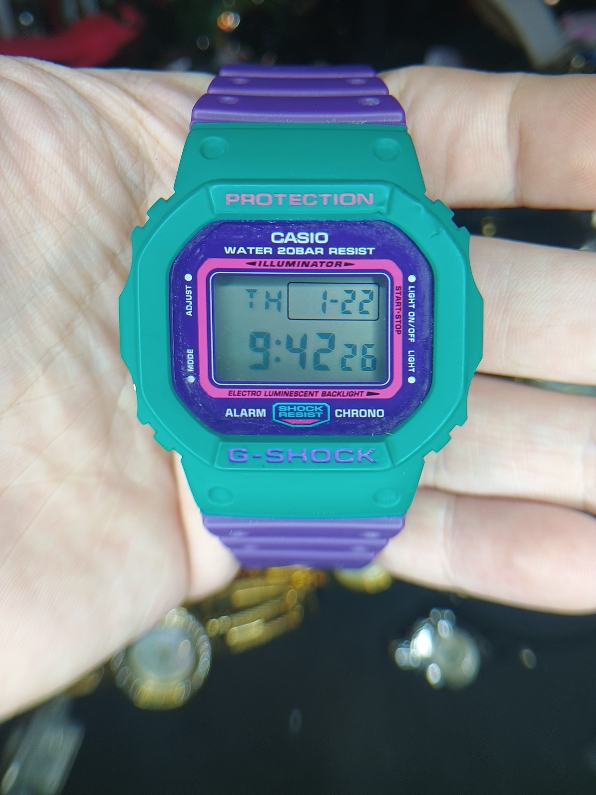 CASIO G-SHOCK DW-5600TB-6JF Throwback 80s Joker Purple Green RARE Dead Stock NOS