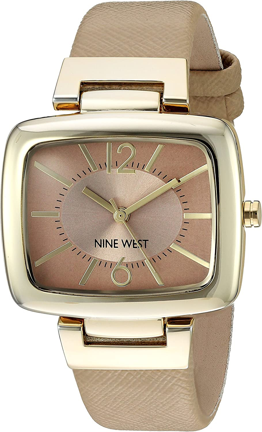 Natural Beige & Gold-Tone Watch with Japanese Quartz, 36mm Case