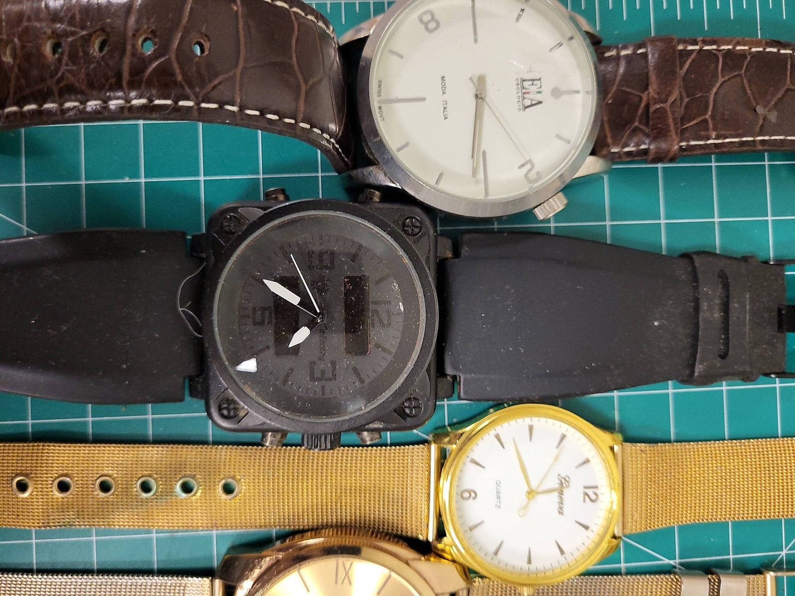 Assorted Wrist Watches Large Lot 12 Adidas Infantry Colton ETA Italia Repair
