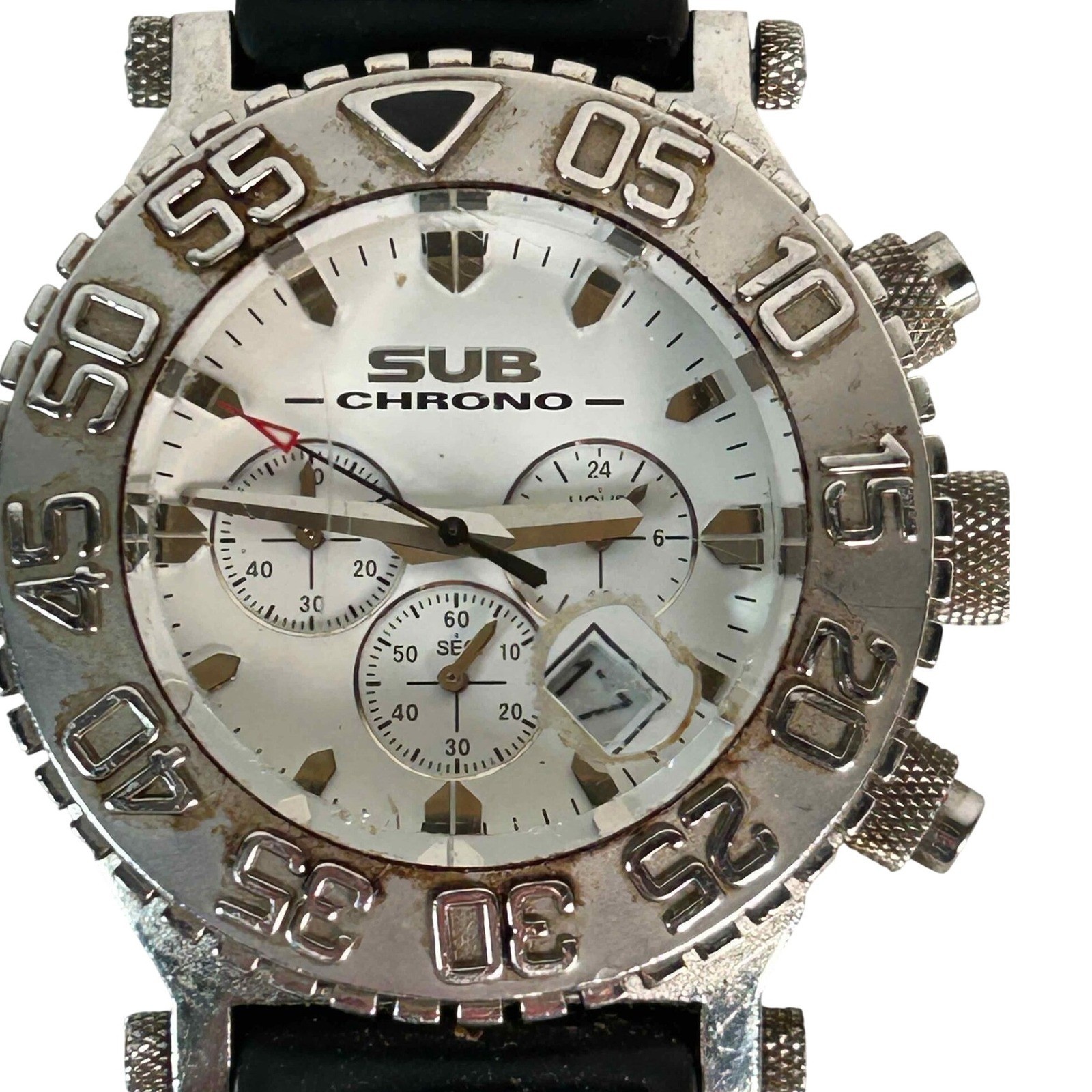 Sub Chrono Pro Diving Men’s Watch Rare For Repair Parts Not Working Broken