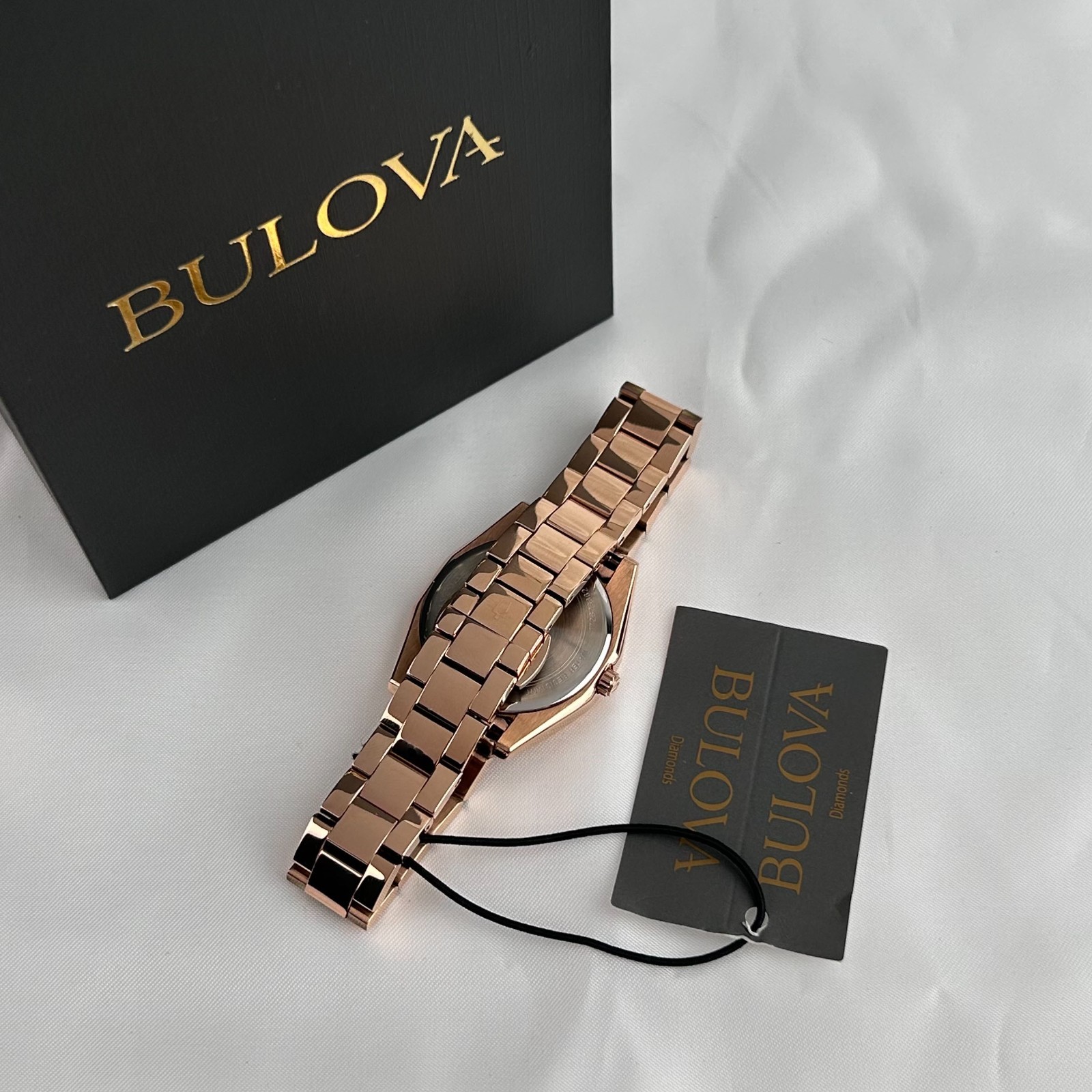 Bulova Surveyor 97P156 Diamond Gre Dial Rose Gold Women’s Quartz Watch 31mm