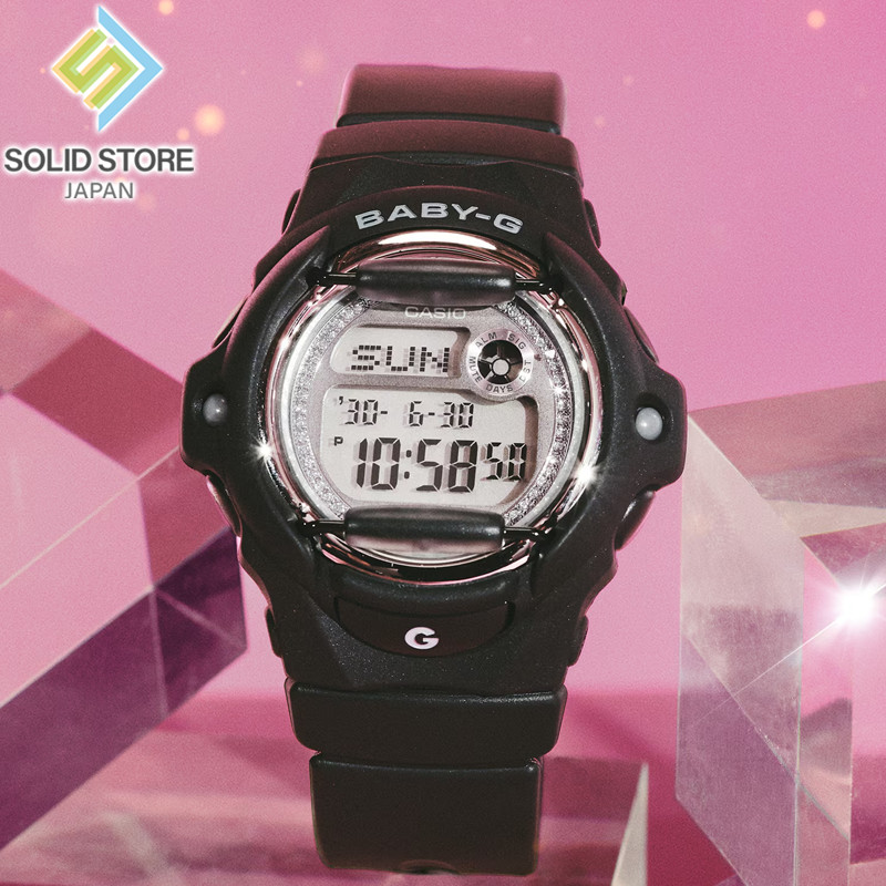 CASIO Baby-G BG-169KB-1JF Y2K Glitter Accent Digital Black Women’s Watch 42.6mm