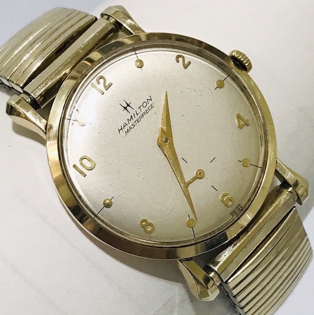 Vintage HAMILTON “Masterpiece” 10K Solid Gold 1964 Men’s Watch Mint Superb Dial