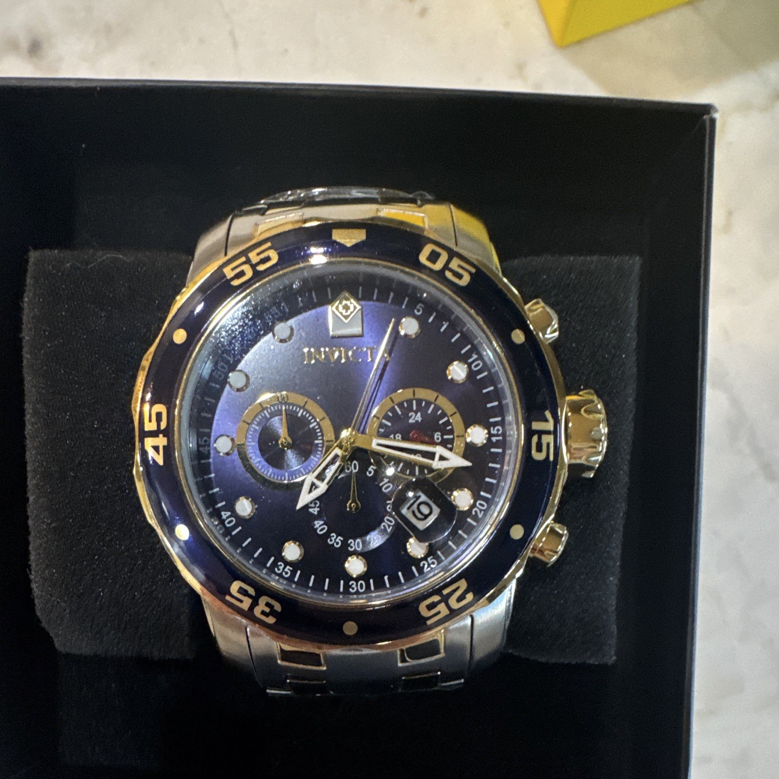 Invicta Pro Diver SCUBA Men’s Watch – 48mm, Blue Dial, Two-Tone Quartz Chrono