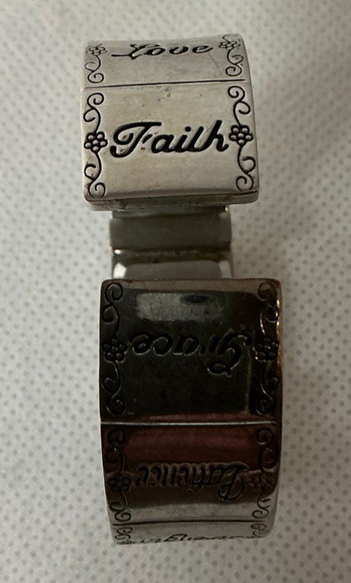 Vintage Inspirational Cuff Watch – Faith Joy Peace Love – MIYOTA 2035 – NEW BATT