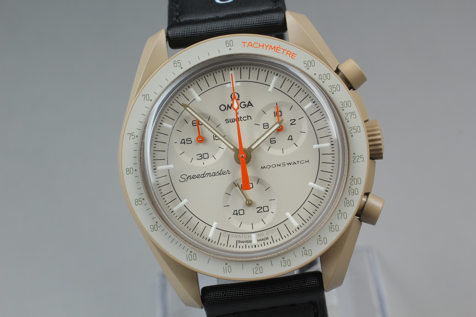 [Top MINT Box Paper] Omega Swatch Jupitar Speedmaster Moon Men’s Watch S033C100