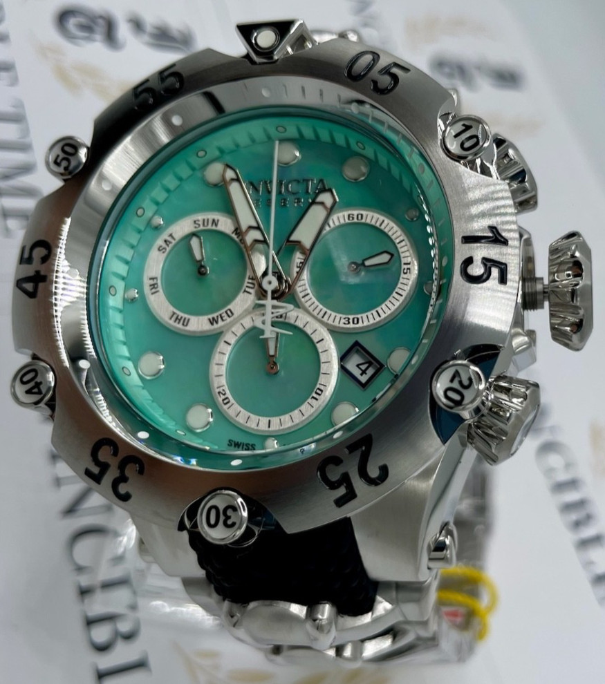 Invicta Reserve 54mm Venom Cobra Swiss Ronda Z60 Turquoise Dial MOP Watch 47155