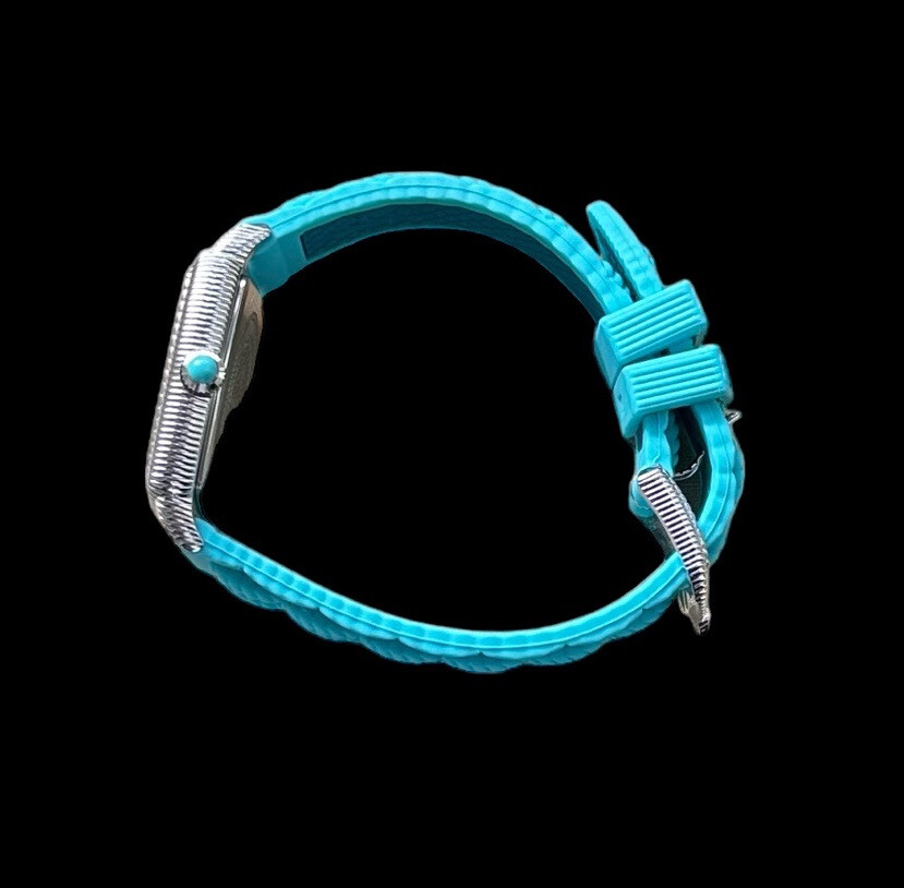 NEW Judith Ripka Mother of Pearl Turquoise Silcone Band Watch