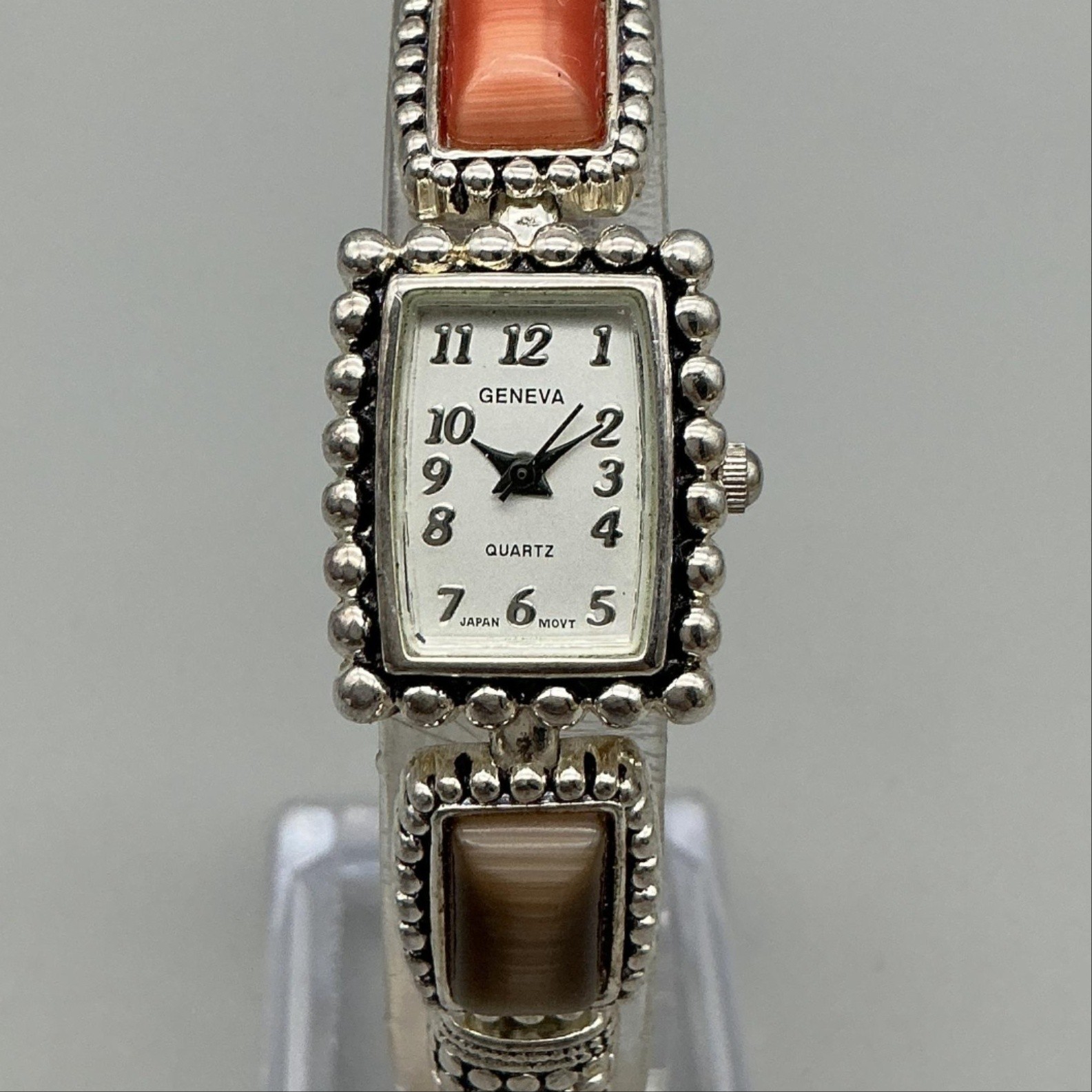 Geneva Elite Womens Watch 19mm White Dial Multi Color Bracelet New Battery 8″