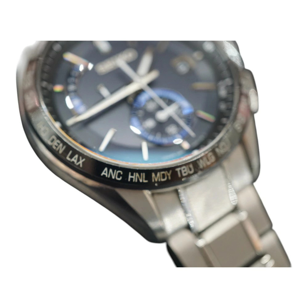 Seiko Flight Expert 8B63-0AB0 Titanium Men’s Watch Sapphire Glass Used