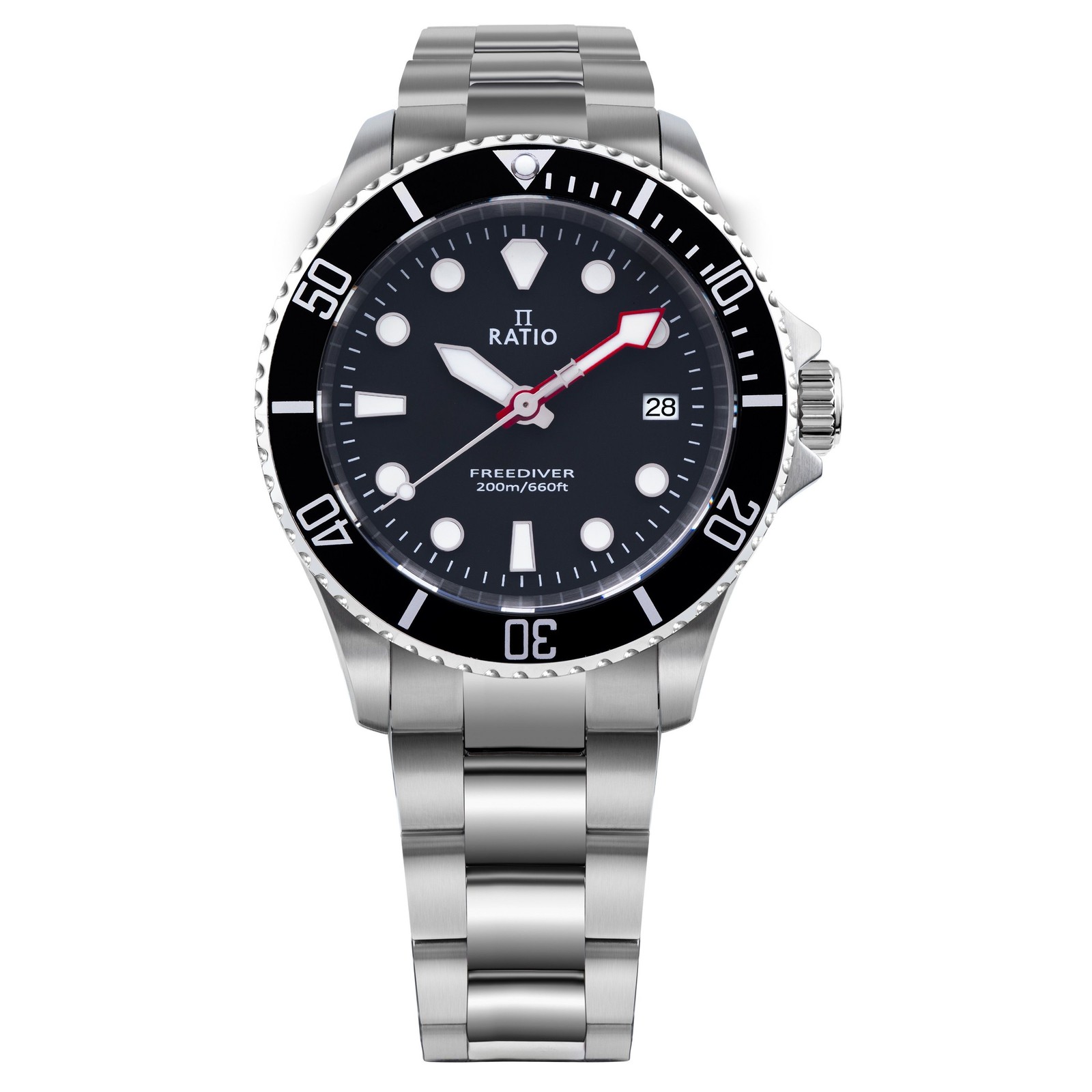 Ratio FreeDiver Stainless Steel Black Dial Quartz Diver’s RTF031 Men’s Watch