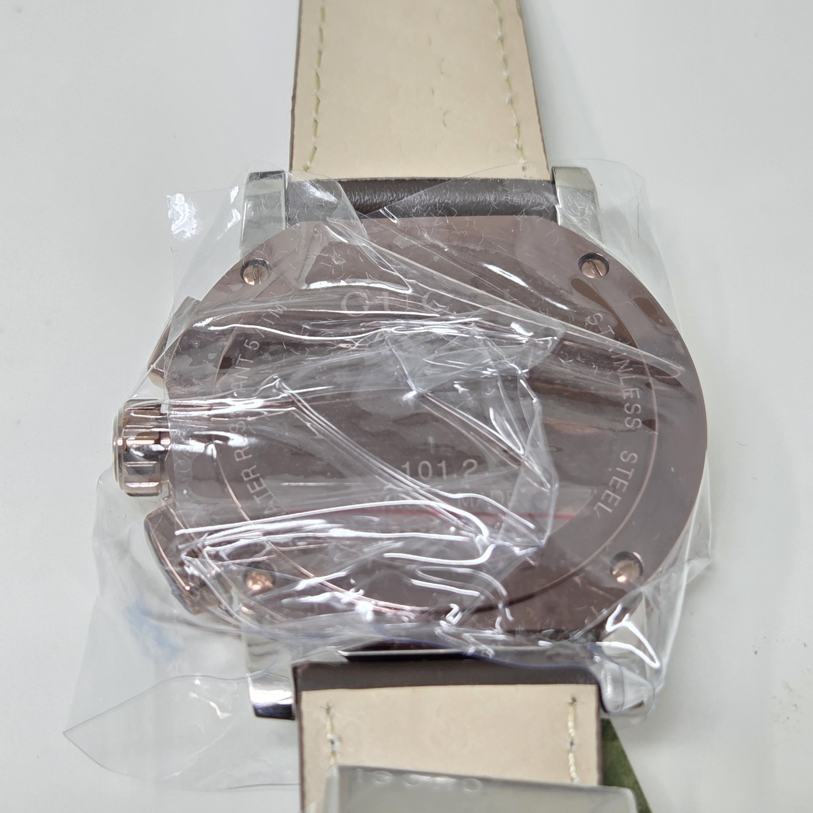 New Gucci G-Chrono XL Men’s Watch – Model YA101202 w/ Brown Leather Strap & Box