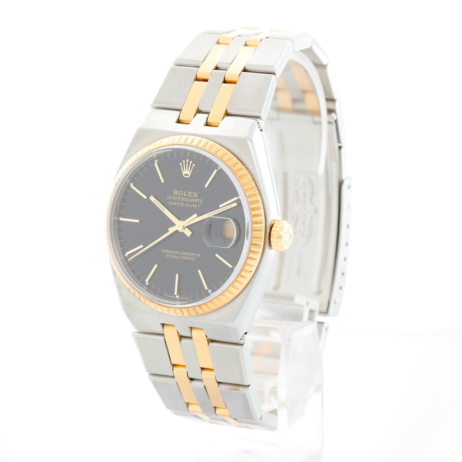 Rolex Oysterquartz 17013 Datejust 2-Tone Men’s Watch Rolex 2 year Warranty Card