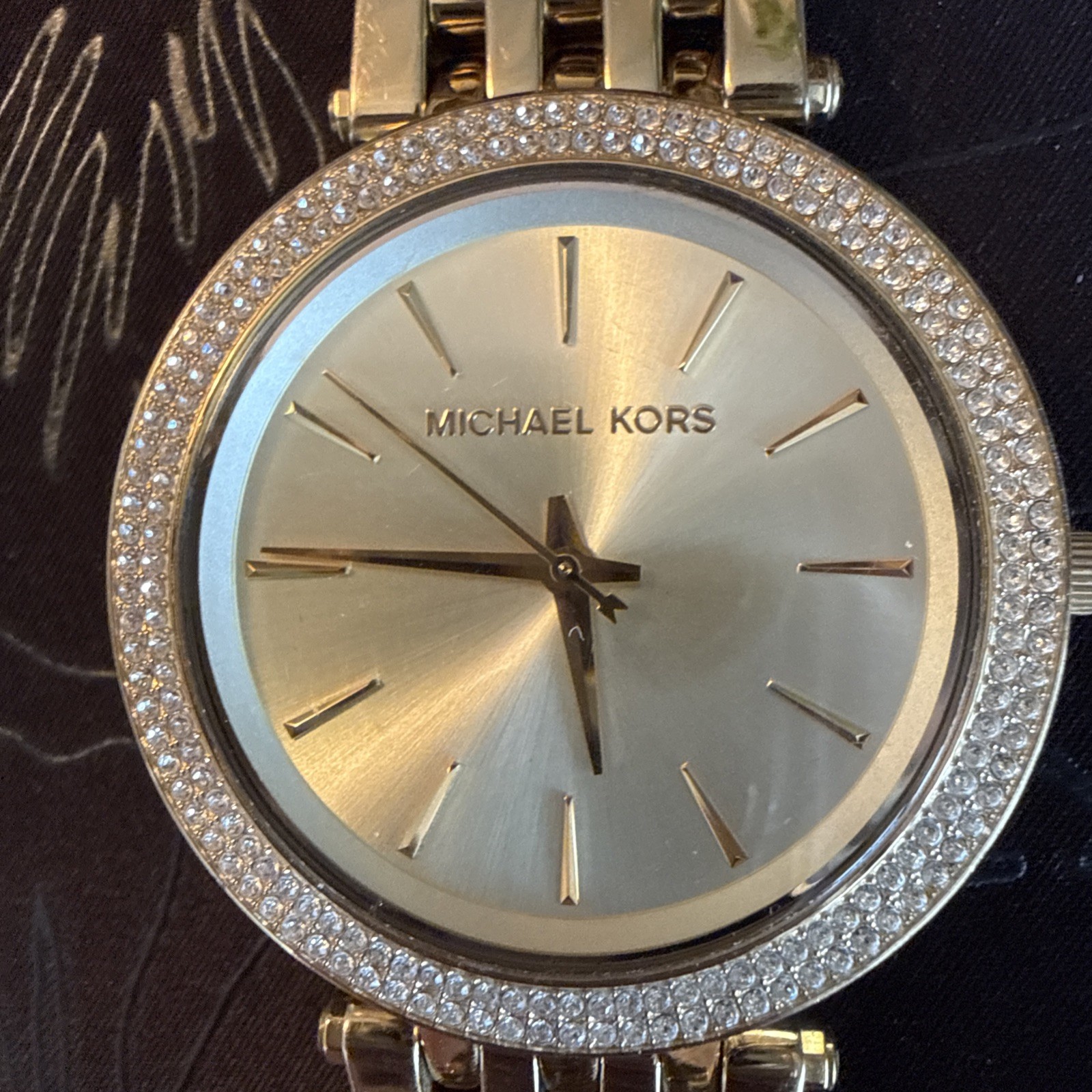 Michael Kors MK-5544 Silver Tone Stainless Steel Crystal Logo Dial Women’s Watch
