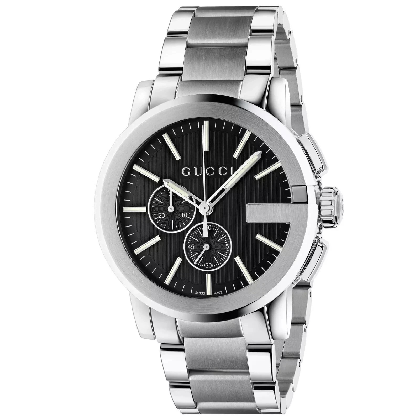 GUCCI G-Chrono YA101204 Stainless Steel Black Dial Men’s Watch 44 mm