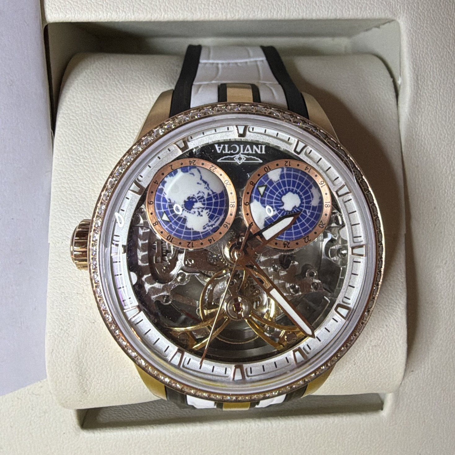 Invicta Objet D’Art 70190 Men’s 45mm Automatic Skeleton 1.65ct Diamond Watch NEW
