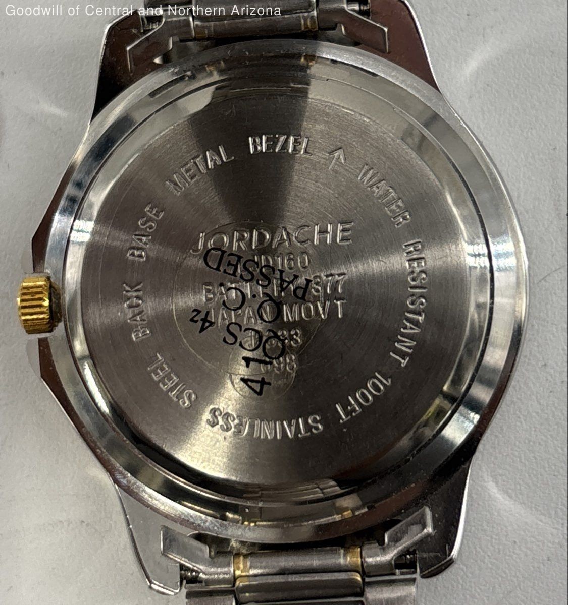 Vntg Jordache Two Tone Day/Date Unisex Watch