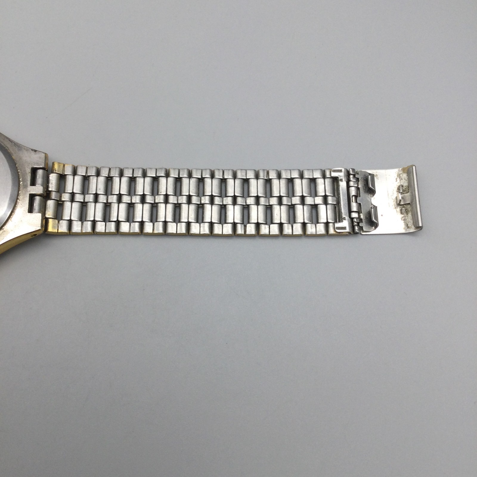 Manhattan Watch Women 36mm Silver Gold Two Tone Black Dial Adjustable Band
