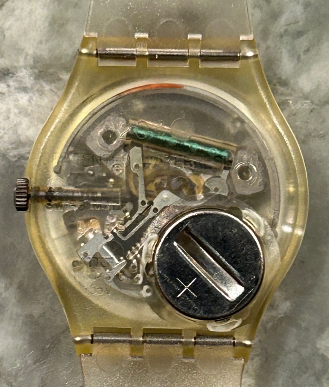 Swatch – Jelly Fish – Green Coil – 1985 – GK100 – Gent – Rare – Original Box