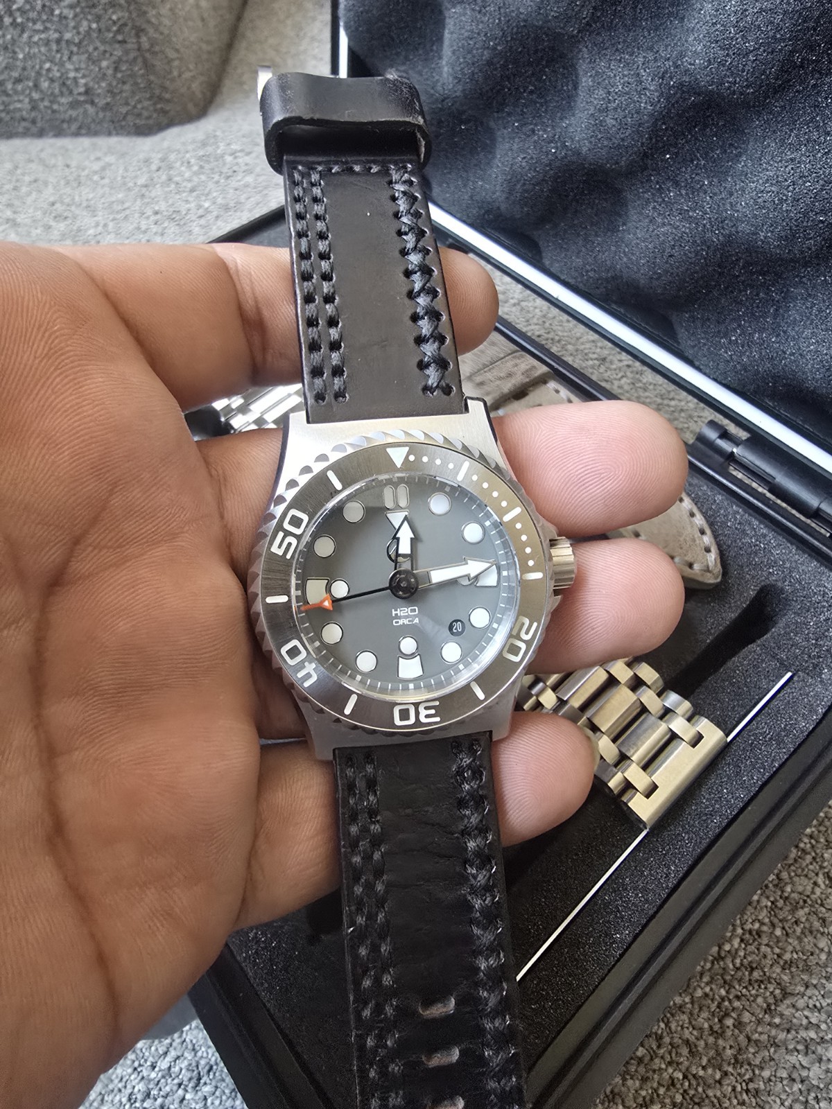 HELBERG H2O ORCA DIVE WATCH ,6.7MM CRYSTAL AND EXTRA TORPEDO CASE SET