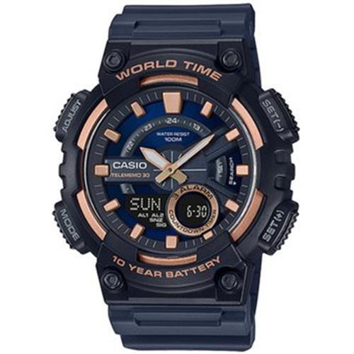 Casio Men’s Sports Quartz Resin Strap Black Blue Watch AEQ-110W-2A3VCF