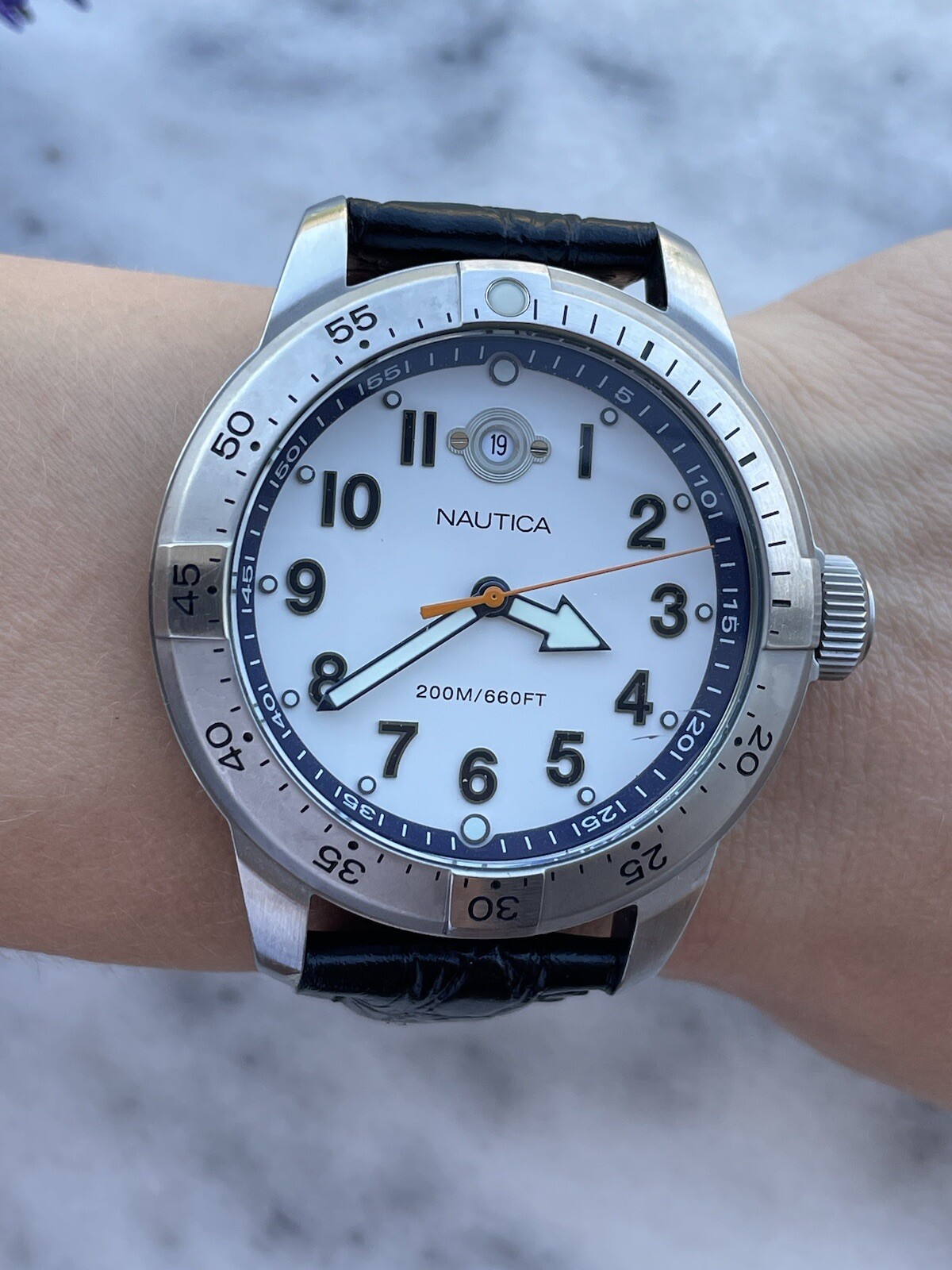 Nautica Watch Diver 200m /660 ft Quartz Date Mens 46mm