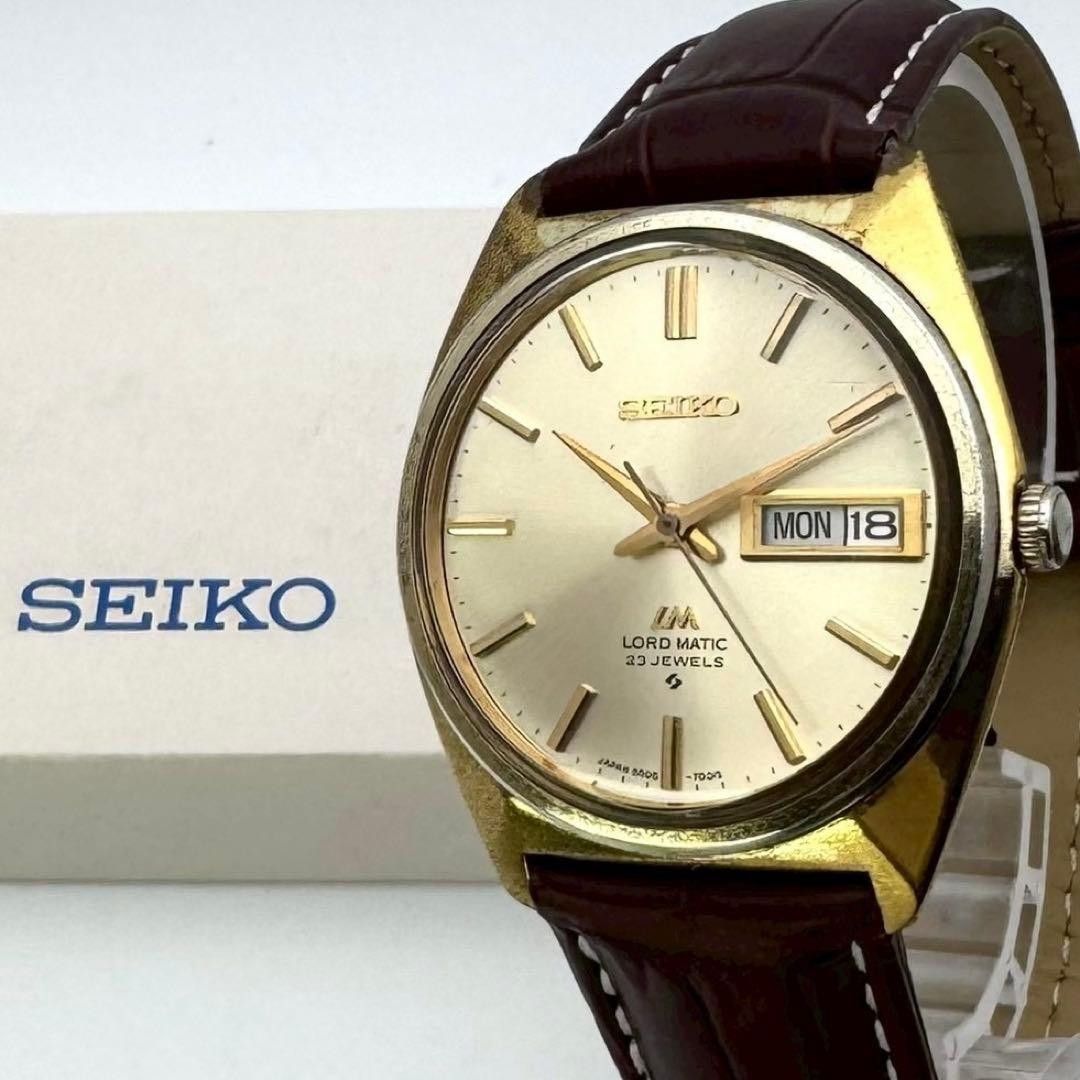SEIKO 5606-7000 Automatic Wristwatch Gold Dial 35.2 mm Case