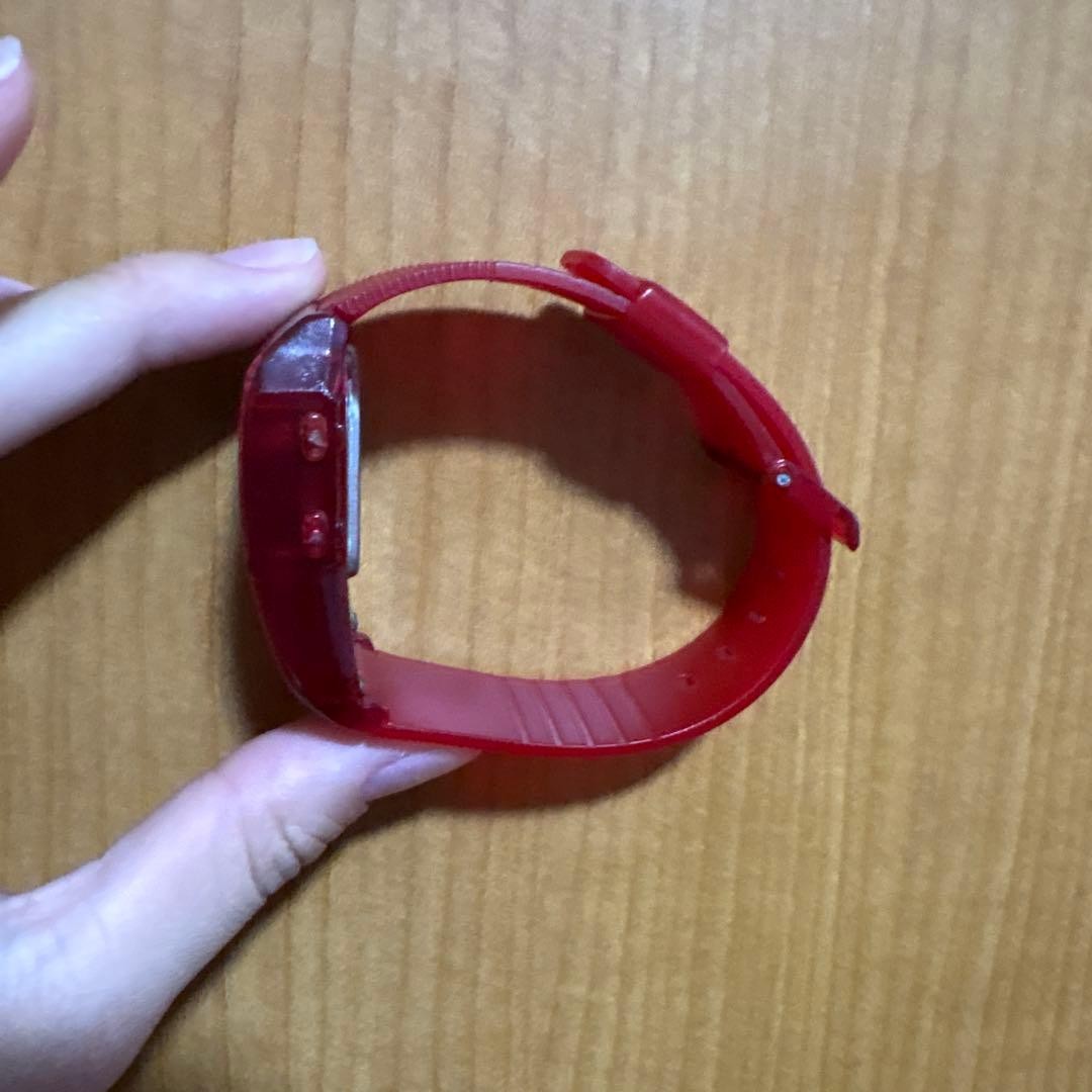 BEAMS Red Digital Watch Vintage Style Unique Design 80s Retro Collectible