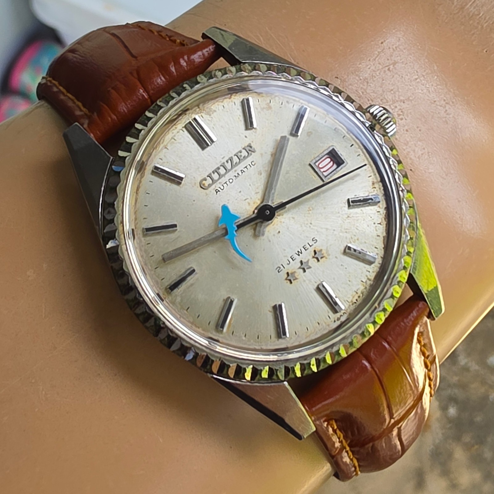 Vintage CITIZEN men’s automatic watch Date Shark Second Hand April 1972