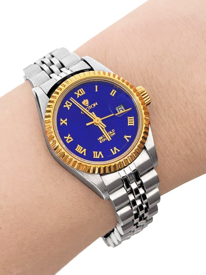 Croton 18Kt Gold Equator Sapphire Crystal Water Resistant Automatic Watch Rank A