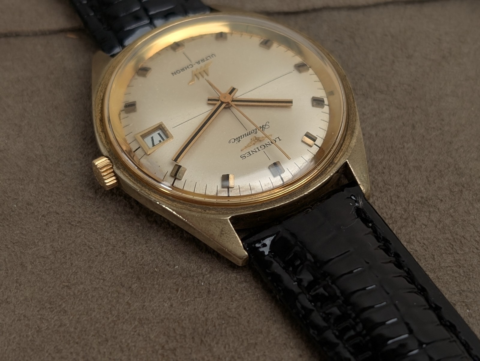 Longines Ultra-chron Cal.431 Automatic Gold Date Men’s Watch Vintage 37mm