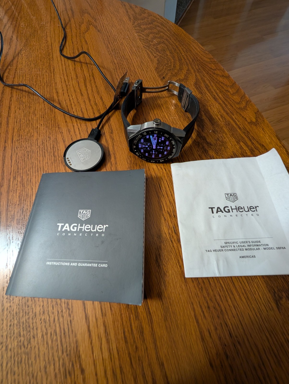 TAG Heuer Connected Modular 45 Titanium SBF8A8001 Smartwatch w/ Charger Manuals