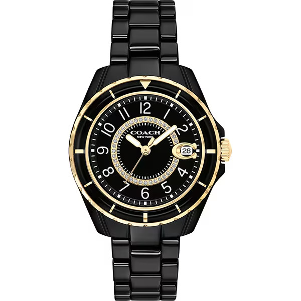COACH Preston 14503461 Black Ceramic Quartz Women Watch Date Analog