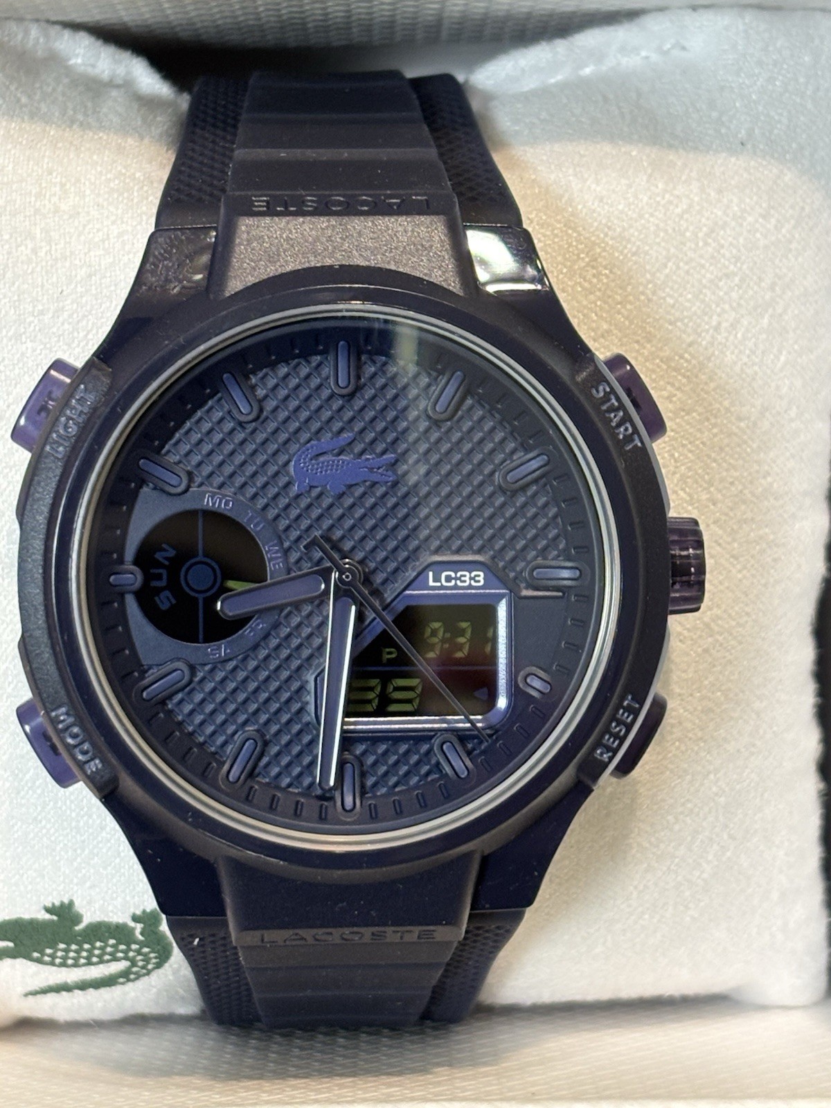 New in box Lacoste LC33 Men’s Analog-Digital Watch – TR90 Case,