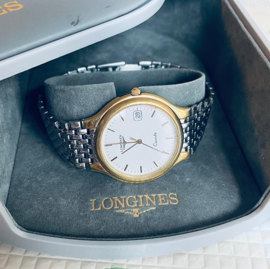 Longines Flagship 7292 Gold Plated Quartz Men’s Watch White Dial w/ Box Papers