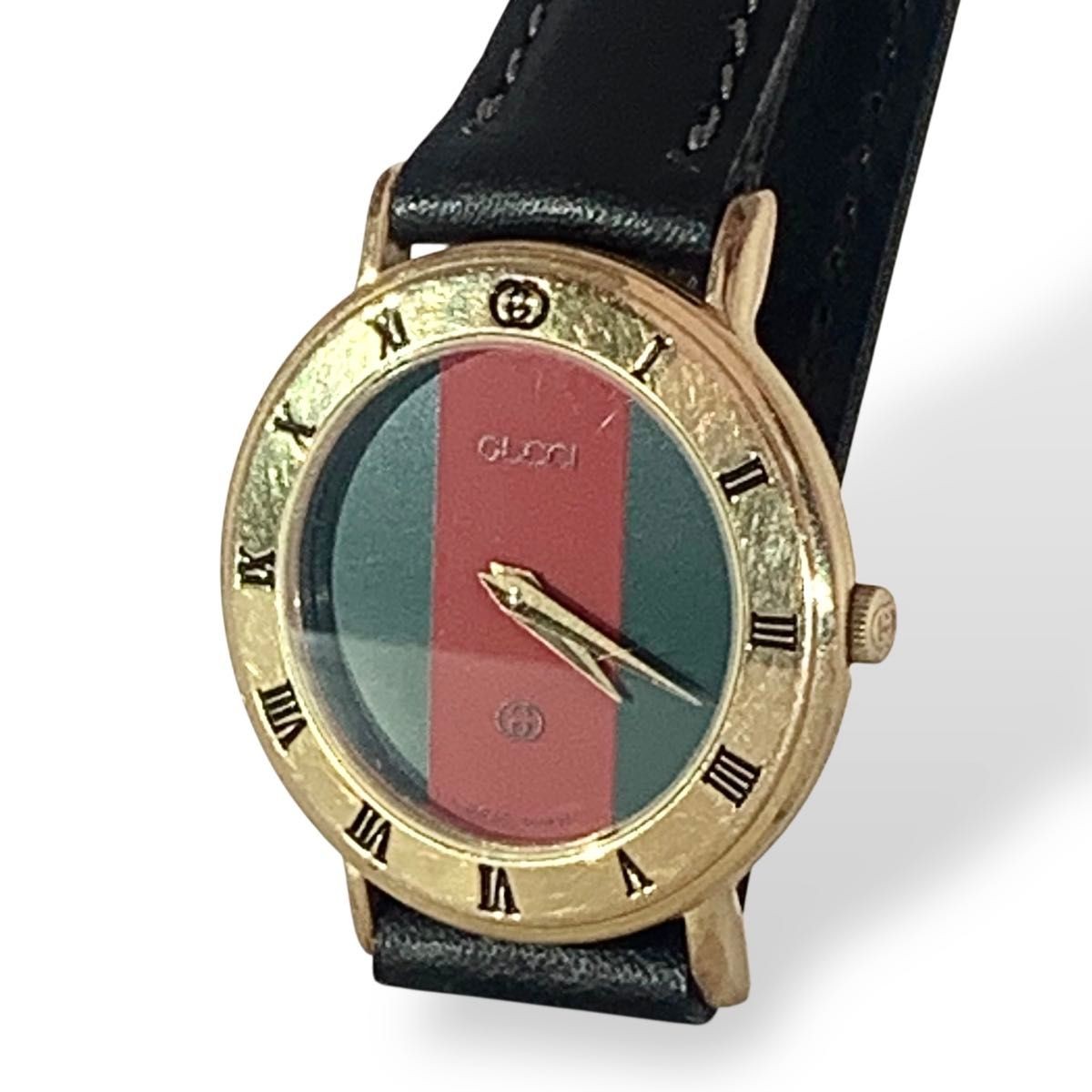 New battery GUCCI watch quartz QZ analog 3000L Sherry line gold