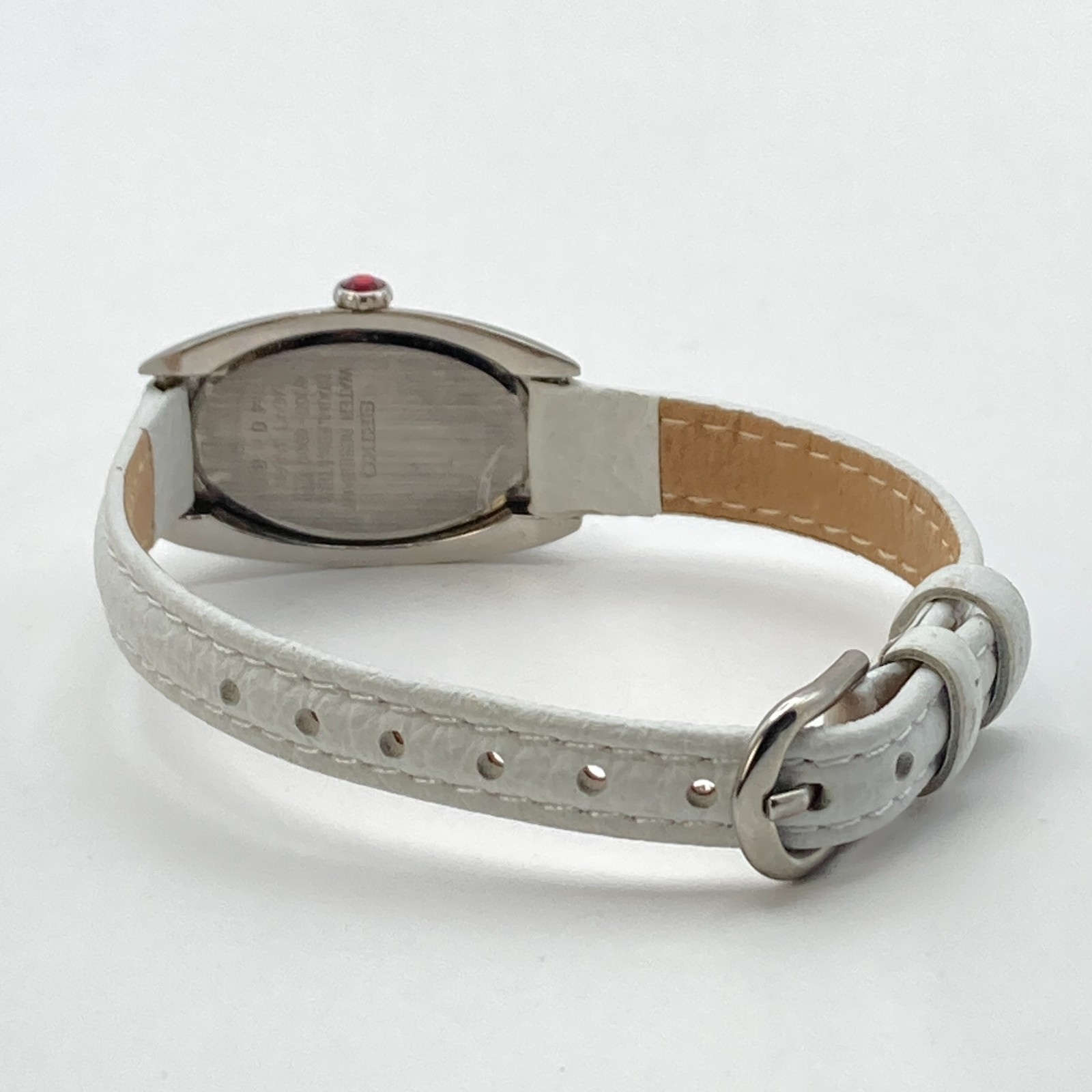 Vintage Seiko Women’s Watch READ Silver Tone 4N00-6989 Burgundy Dial New Battery