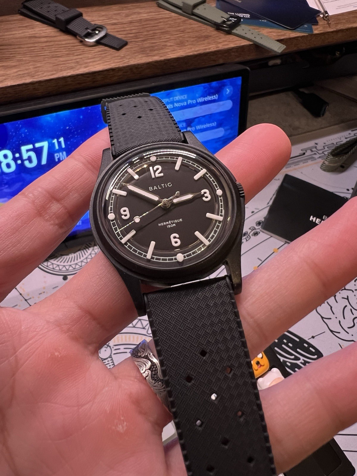 Baltic x Time + Tide Hermetique Night Mode Limited Edition Watch * Box & Papers