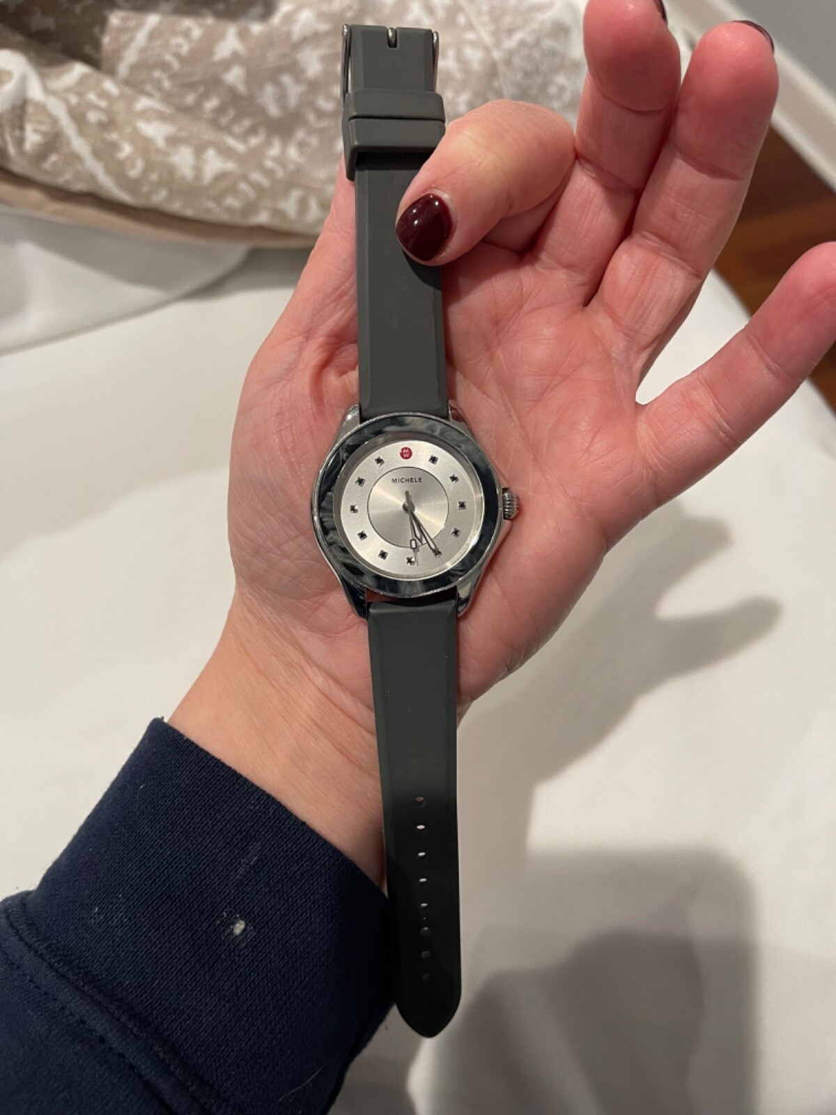 Authentic Michele Cape Grey Mist Topaz Dial Women’s Fashion Watch Model MWW27A00