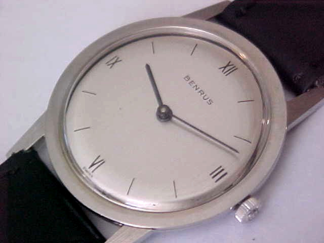 Classic Round Benrus Man’s Wrist Watch In Fine New Old Stock Condition
