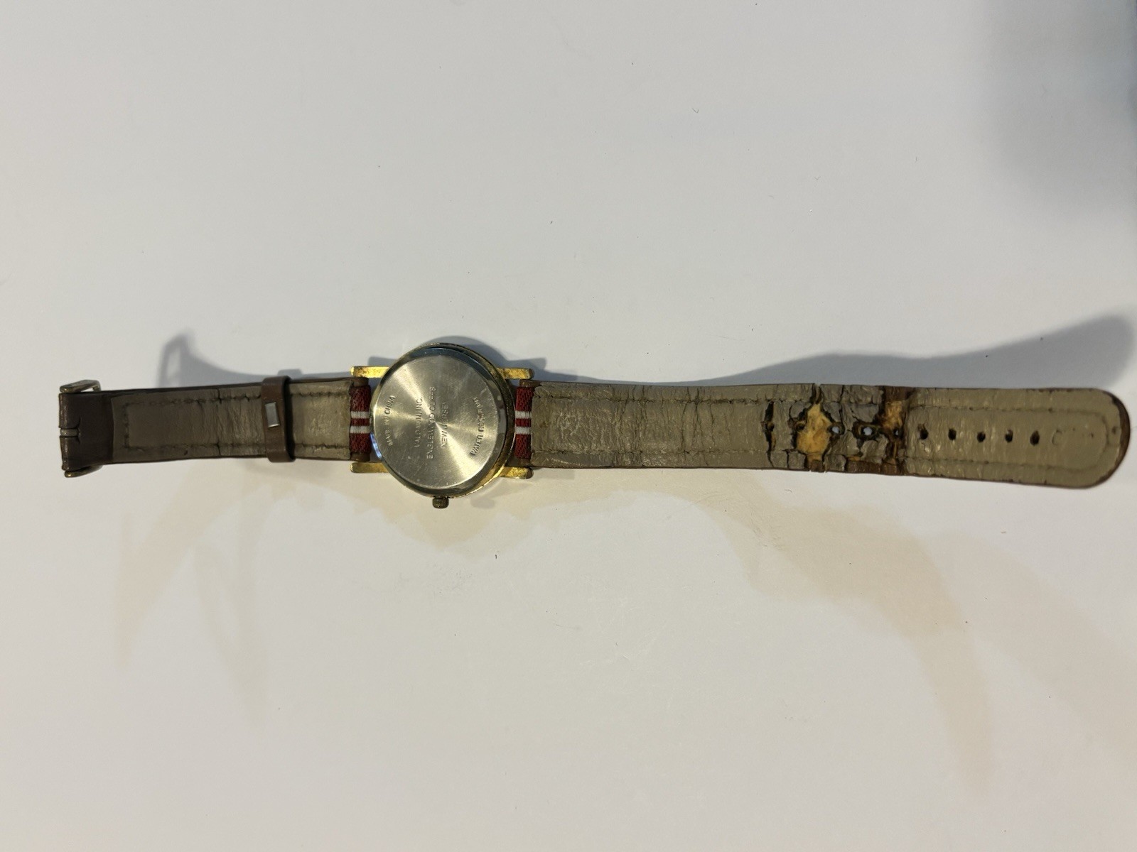 Vintage Patriotic American Flag Eagle Quartz Watch USA Stars & Stripes Leather
