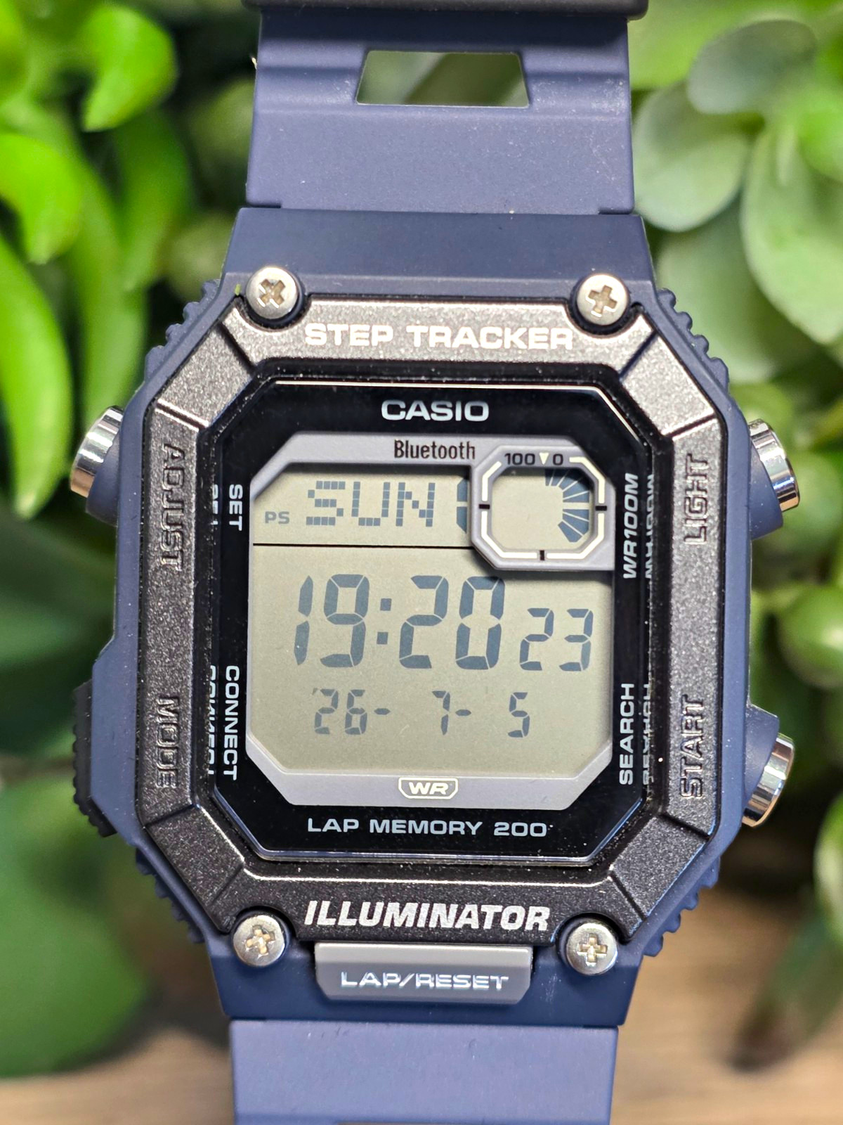 Casio WS-B1000 Bluetooth Step Tracker 100m WR Digital Blue Resin Strap
