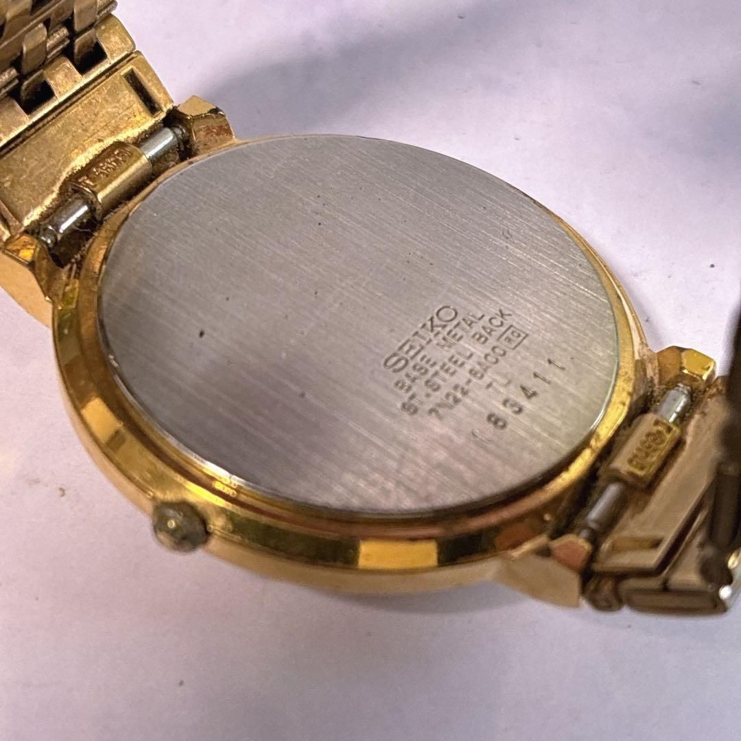 SEIKO wristwatch gold date men s women s round