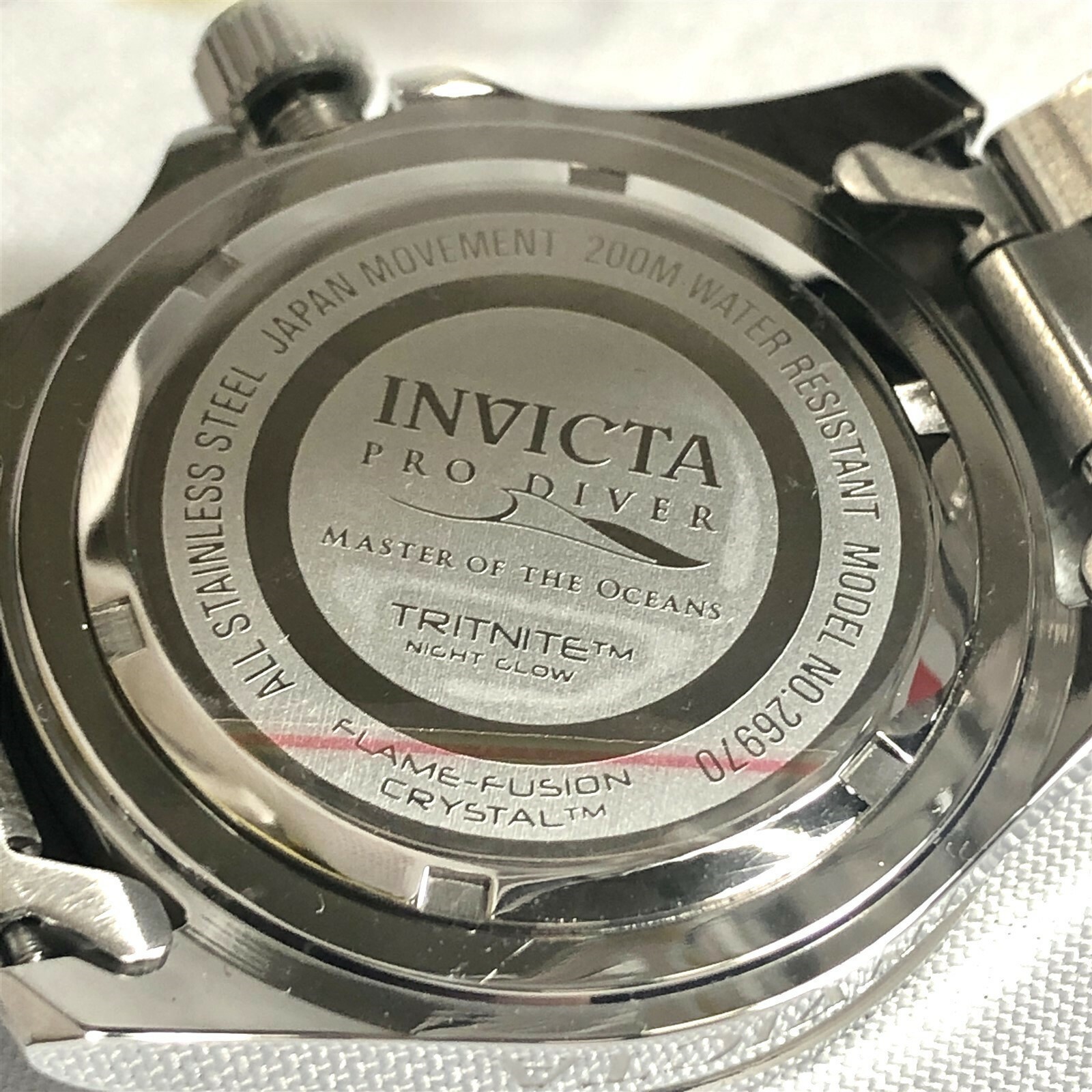INVICTA 26970 40mm Pro Diver Quartz Date Black Dial Stainless Steel Braclt Watch