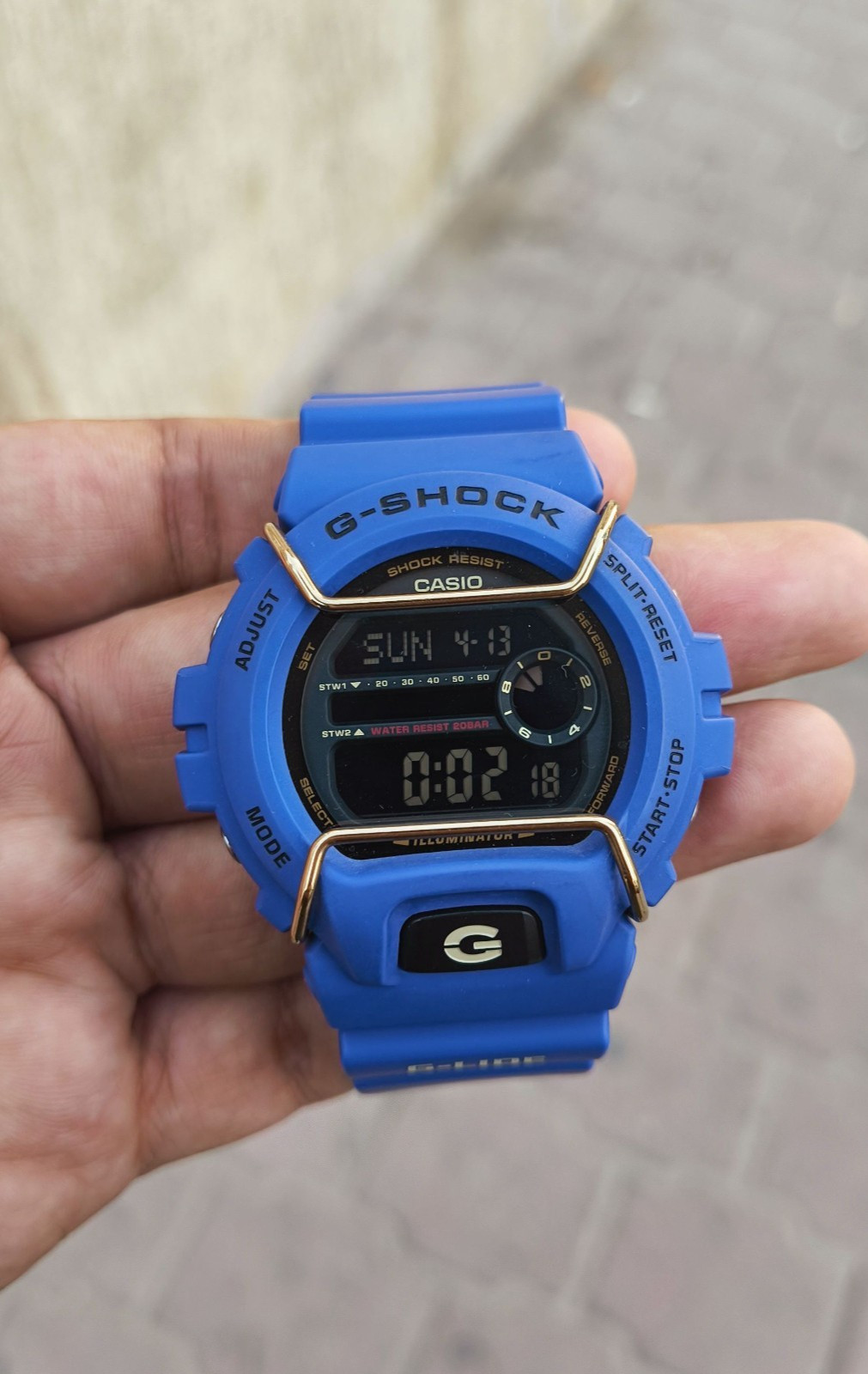 Casio G-Shock GLS-6900-2 G-LIDE Blue Gold Digital Watch 200M Water Resistant