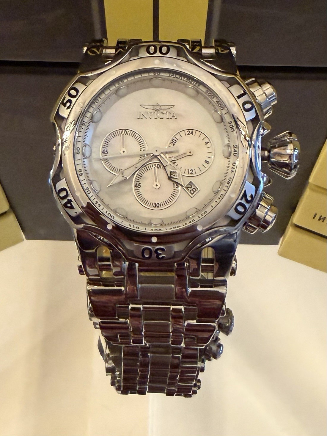 Invicta Chaos Venom Fusion 54mm Mother of Pearl Dial Chronograph