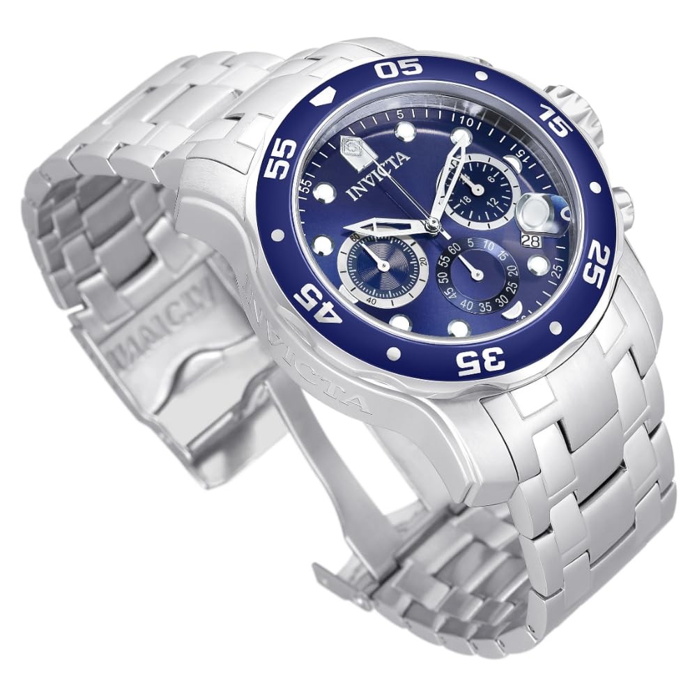 Invicta Mens 0070 Pro Diver Collection Stainless Steel and Blue Dial Watch