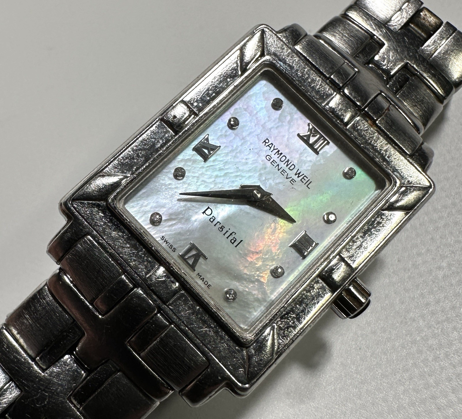 Raymond Weil Geneve Parsifal Mother of Pearl Dial Women’s Stainless Square Watch